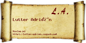 Lutter Adrián névjegykártya